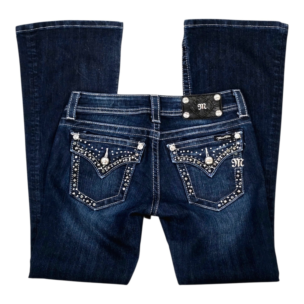 Miss Me Buckle Exclusive Flare Jeans 27x31 NWOT Bling Y2K Western Cowgirl Retro